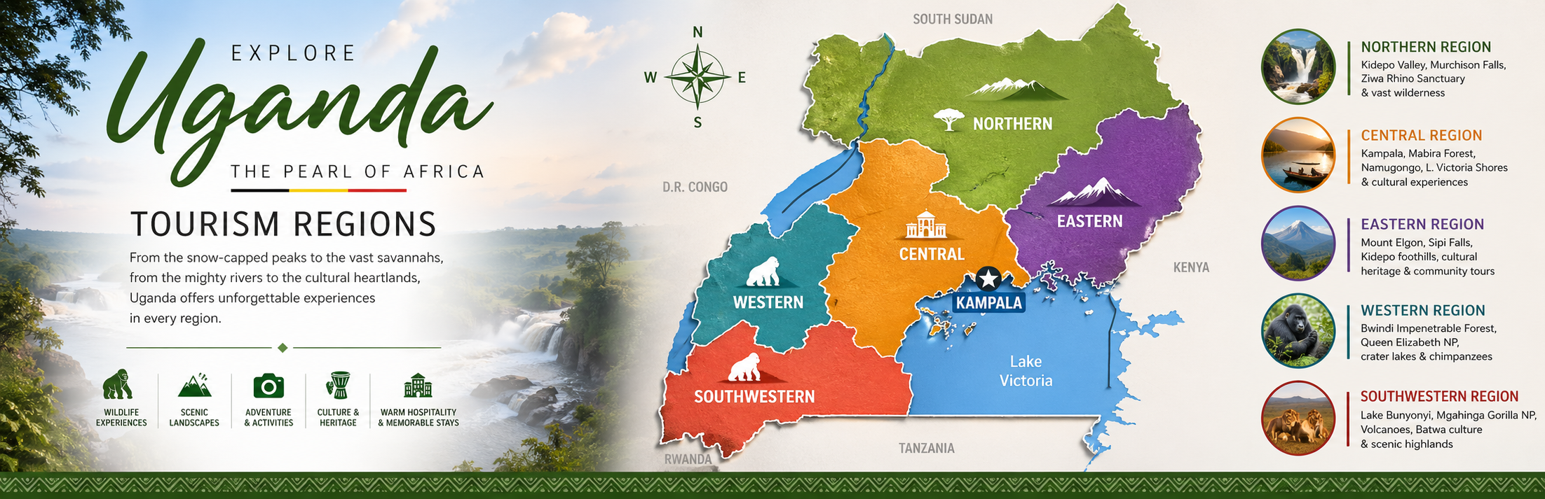 Uganda Tourism Map - National Parks and Reserves